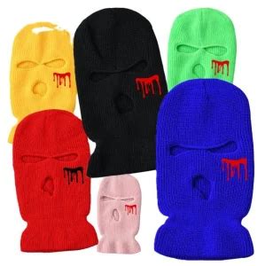 High Quality Acrylic Colorful Promotion 3 Hole Ski Mask Custom Design Outdoor with Embroidery ...