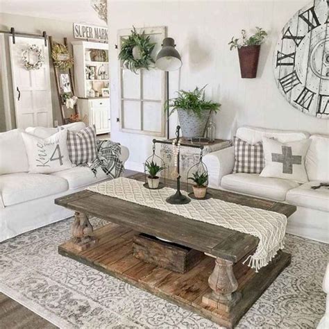 Stunning Rustic Living Room Farmhouse Style Decorating Ideas (3 ...