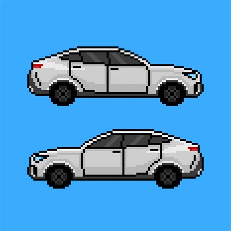 White car pixel art 5450166 Vector Art at Vecteezy