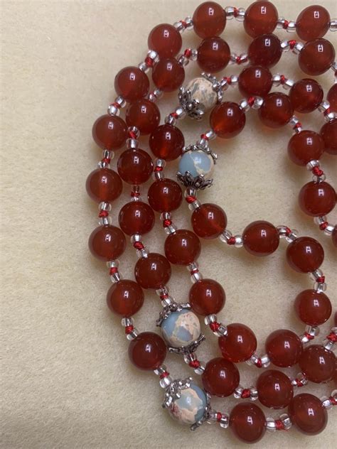 Carnelian and Impression Jasper Rosary - Etsy