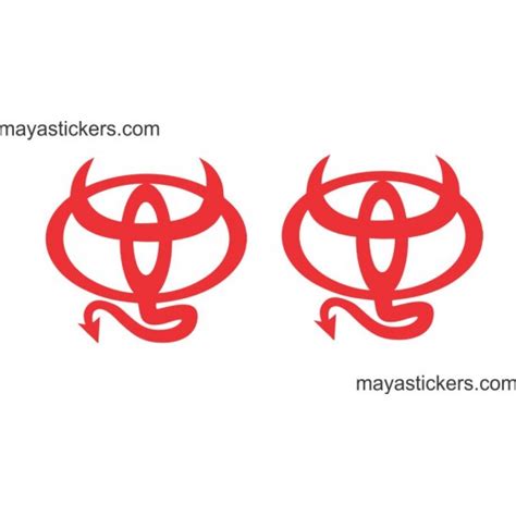 Toyota devil custom logo decal in custom colors and sizes