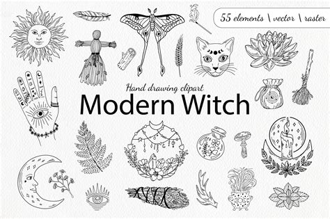 Witch Clipart Black And White