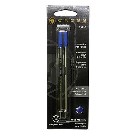 Cross Ballpoint Pen Refills Blue Medium Pack of 2, 8511-2