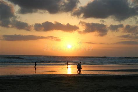 Sunset on a Perfect Sandy Beach Stock Photo - Image of shore, clouds: 7743130