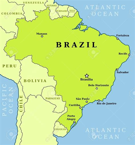 Map of Brazil cities - Brazil map of cities (South America - Americas)