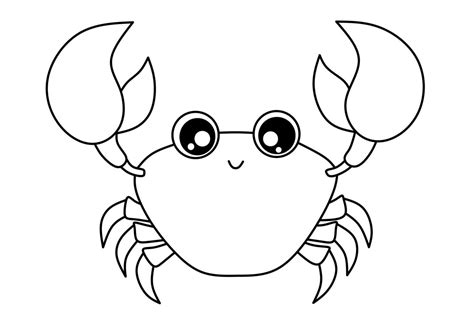 cartoon crab outline image for coloring book 17684527 Vector Art at Vecteezy