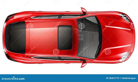 Red sports car - top view stock illustration. Illustration of luxury - 38467179