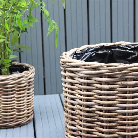 natural rattan planters set of three by marquis & dawe ...