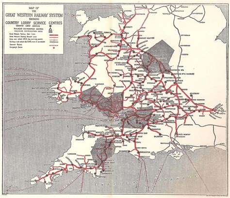 Hockley Station: Great Western Railway's 1936 Map showing their five Railhead Distribution Areas ...