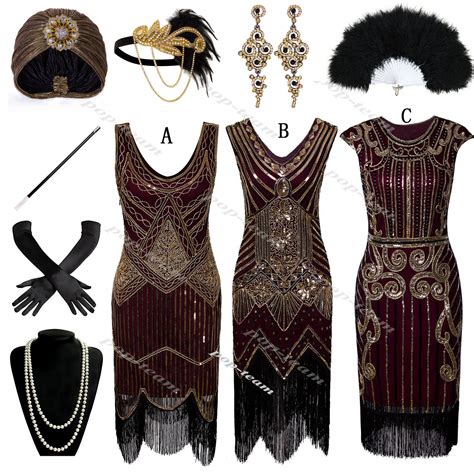 1920s Flapper Gatsby Party Evening Cocktail Dress Roaring 20's Costume ...