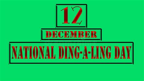 12 December, National Ding-a-Ling Day, Text Effect on Cyan Background Stock Illustration ...