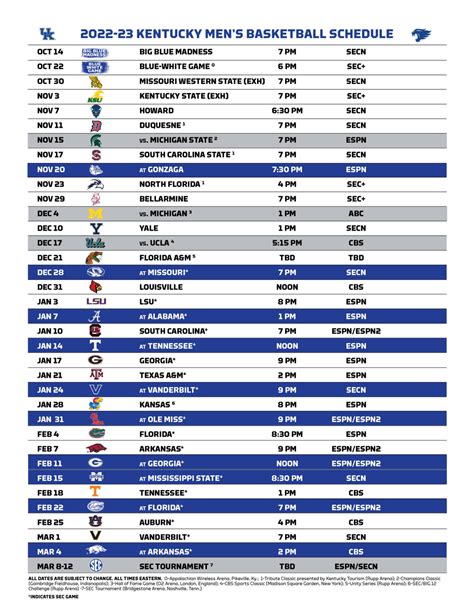 Full 2022-23 UK Men’s Basketball Schedule Set – UK Athletics