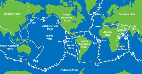 Movement Of Tectonic Plates Map