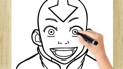 HOW TO DRAW AANG FROM AVATAR SUPER EASY