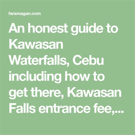 An honest guide to Kawasan Waterfalls, Cebu including how to get there, Kawasan Falls entrance ...