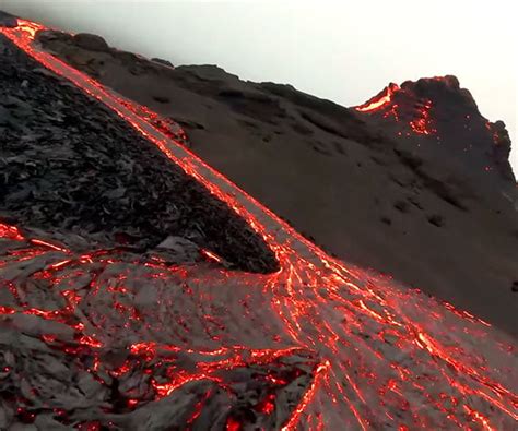 Incredible Drone Footage Shot Over an Active Volcano in Iceland