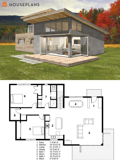 Modern Style House Plan - 3 Beds 2 Baths 2115 Sq/Ft Plan #497-31 ...