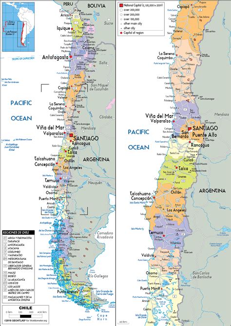 Cartina Geografica Mappa Del Cile Geografical Map Of Chile | Porn Sex Picture