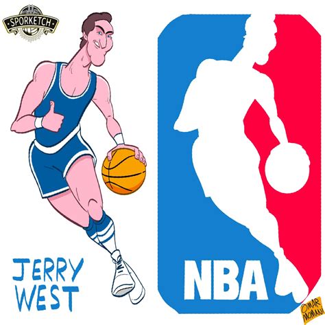 Omar Momani cartoons: Jerry West and the NBA logo