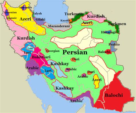 The Languages of Iran | Language map, Geography map, Map