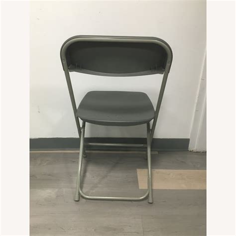 Ikea Foldable Grey Plastic Chairs - AptDeco