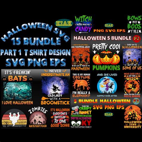 Halloween SVG 15 Bundle Part 1, T shirt Design Halloween SVG 15 Bundle Part 1, Halloween SVG ...