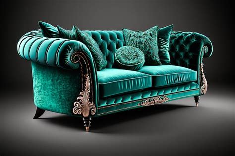 Premium Photo | A luxurious green and elegant chaise lounge upholstered in soft velvet