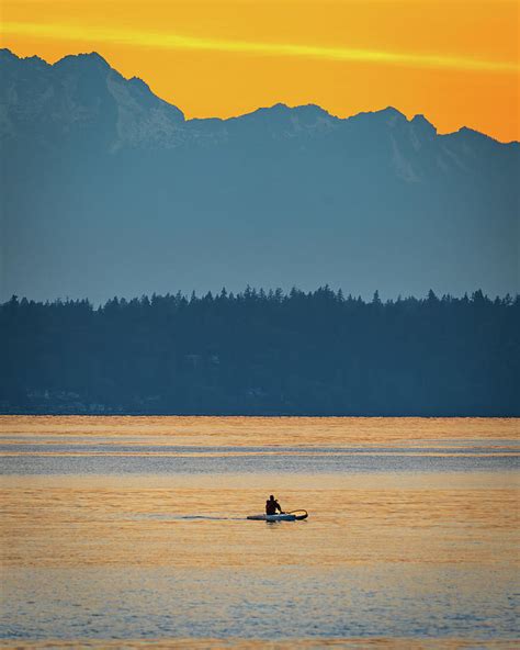 Paddle-boarding at Sunset Photograph by Tim Reagan - Fine Art America