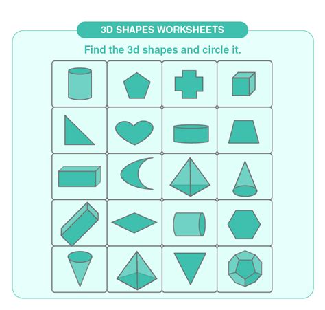 3D Shapes Worksheet Download Free Printables For Kids, 46% OFF