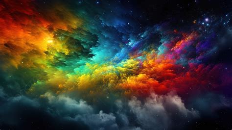 Rainbow Clouds In Space Background, Rainbow Galaxy Cool Picture, Galaxy Powerpoint, Galaxy ...