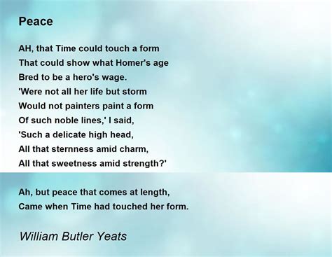 Peace Poem by William Butler Yeats - Poem Hunter