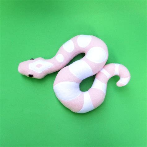 Corn Snake plush soft sculpture Pink Snow Morph by weirdbuglady