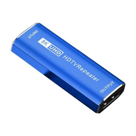 JUNSUNMAY 8K 30m HDMI Adapter Signal Amplifier HDMI Repeater Extender(Blue)