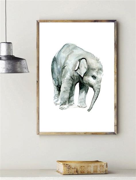 Elephant Watercolor Painting Giclee Art Print Animal