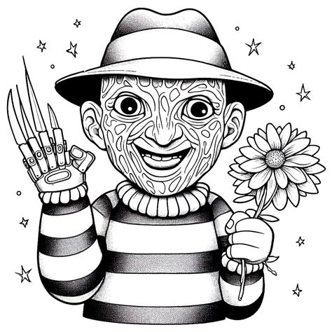 Happy Freddy Krueger coloring page - Download, Print or Color Online for Free