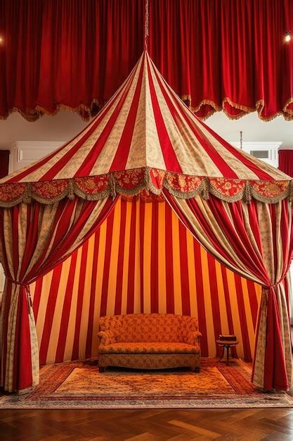 Premium AI Image | Vintage circus tent with retrostyle decorations created with generative ai