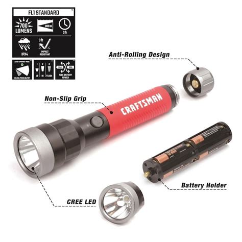 CRAFTSMAN LED flashlight 700-Lumen LED Spotlight Flashlight (Battery Included) in the ...