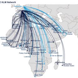 KLM Royal Dutch Airlines route maps