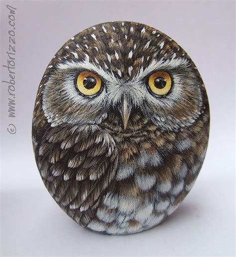 Original Hand Painted Little Owl Rock Painted Rocks Owls, Owl Rocks, Painted Rock Animals, Hand ...