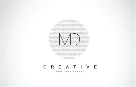 MD M D Logo Design with Black and White Creative Text Letter Vector ...