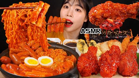 ASMR MUKBANG| 직접 만든 떡볶이 양념치킨 김밥 먹방 & 레시피 FRIED CHICKEN AND Tteokbokki EATING | เนื้อหาทั้งหมด ...