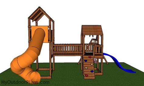 Playset with Fort and Swing Plans | MyOutdoorPlans | Free Woodworking Plans and Projects, DIY ...