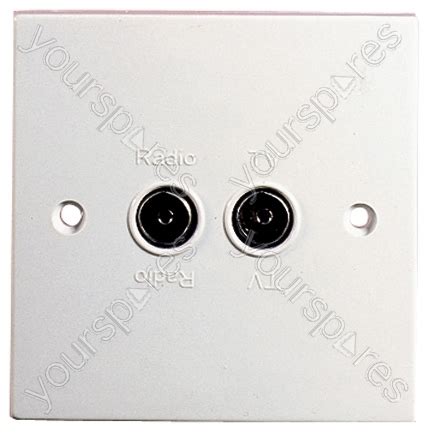 Flush Twin Coax Outlet for TV and FM Radio F356B by Electrovision