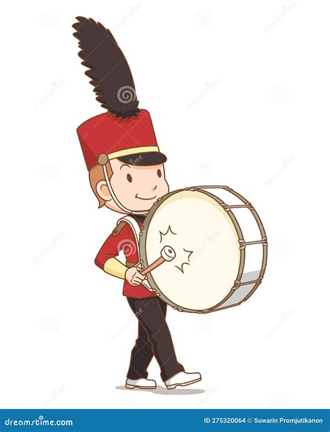 Marching Band Bass Drum Player. Stock Vector - Illustration of festival, bang: 275320064