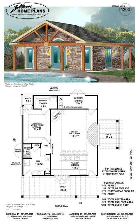 Pool House With Bathroom Plans - House Plans