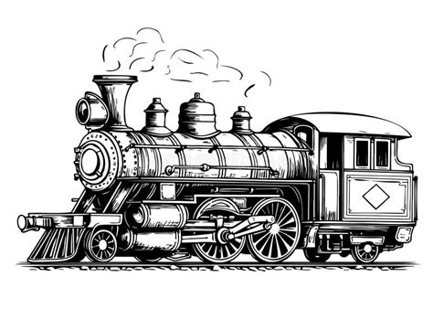 Steam Train Drawing Side View