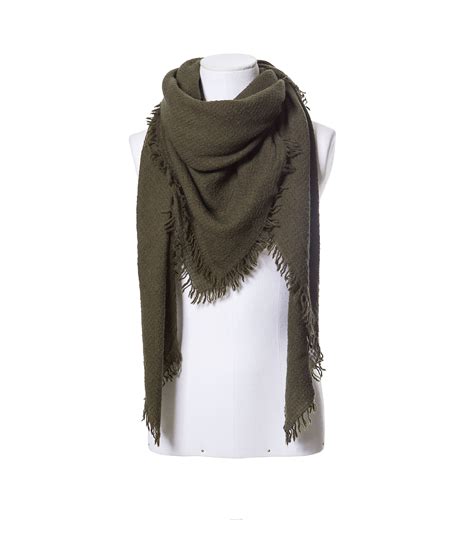 Zara Khaki Wool Scarf in Green | Lyst