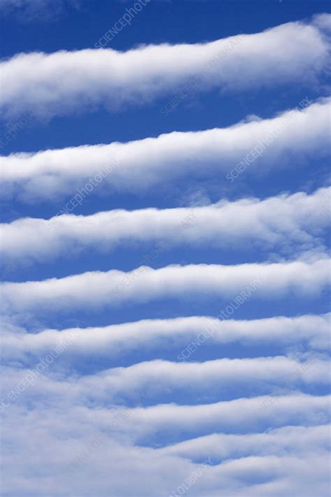 Altocumulus undulatus clouds - Stock Image - E120/0666 - Science Photo Library