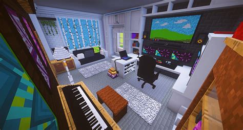 I tried to build the most realistic gaming room in Minecraft! [Chisels&bits] : r/feedthebeast