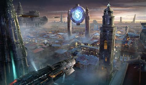 ArtStation - Alien city, Yin Wang | Sci fi concept art, Futuristic art, City art